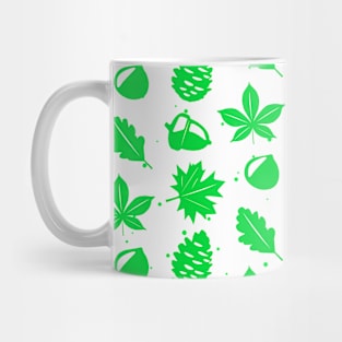 Graphic Nature Pattern in Green Mug